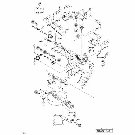 Hitachi C12LCH Spare Parts List