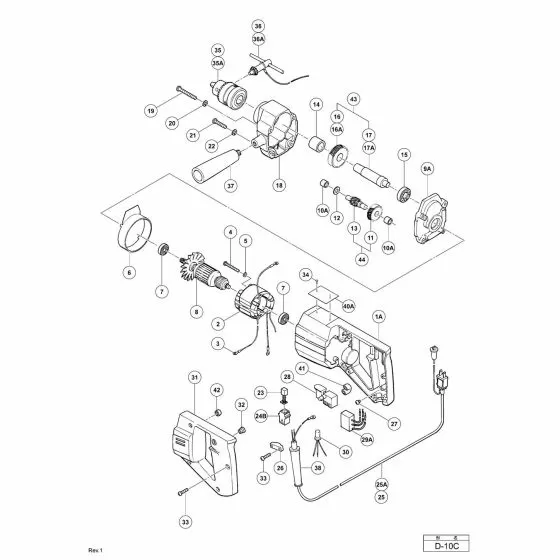 Hitachi D-10C Spare Parts List