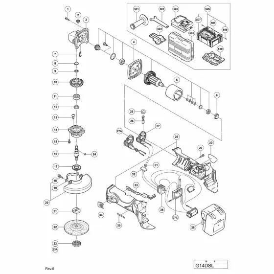 Hitachi G14DSL Spare Parts List