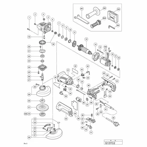 Hitachi G13YC2 Spare Parts List