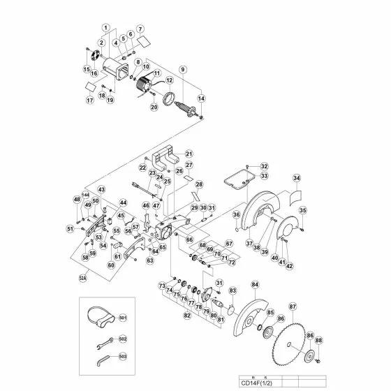 Hitachi CD14F Spare Parts List