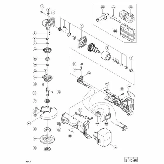 Hitachi G14DMR Spare Parts List