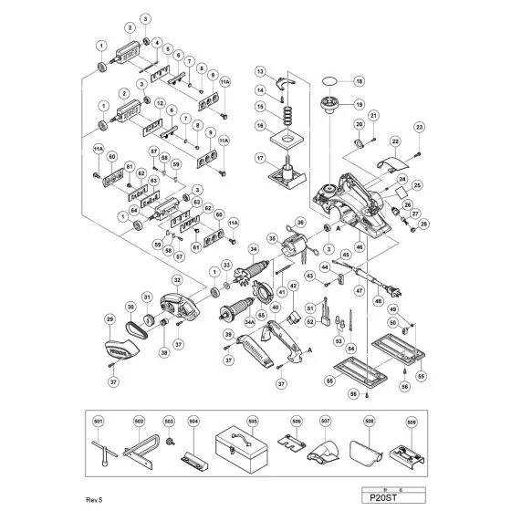 Hitachi P20ST Spare Parts List