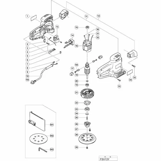 Hitachi FSV13Y Spare Parts List