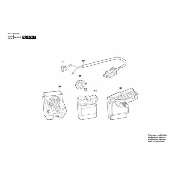 Dremel 6700 Spare Parts List Type: F 013 670 000