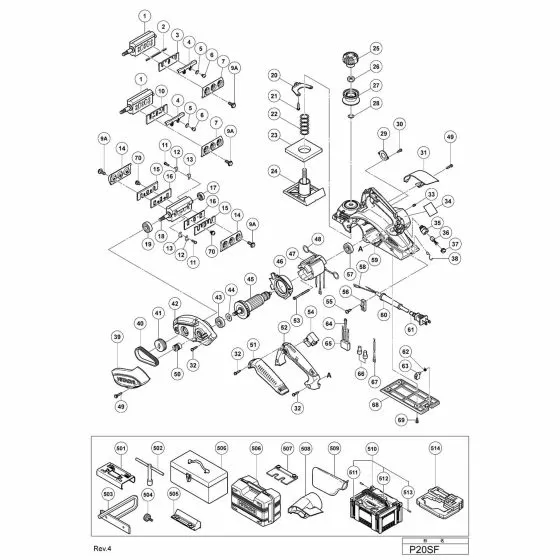 Hitachi P20SF Spare Parts List