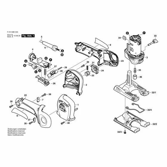 Dremel 6800 Spare Parts List Type: F 013 680 002