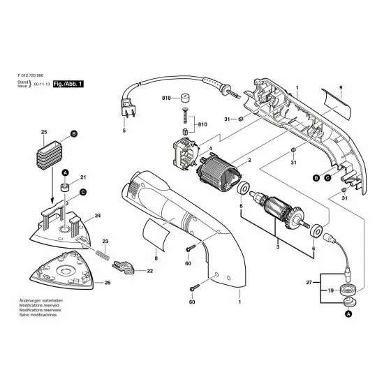 Skil 7200 Spare Parts List Type: F 012 720 000 120V USA