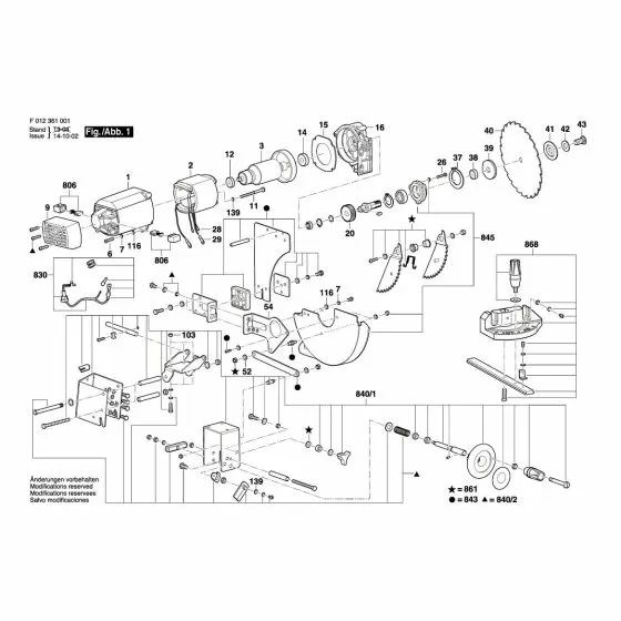 Skil --- Spare Parts List Type: F 012 361 002 220V LAM