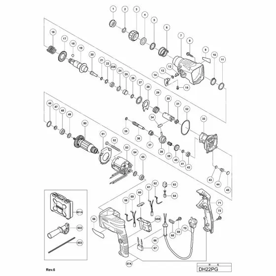 Hitachi DH22PG Spare Parts List