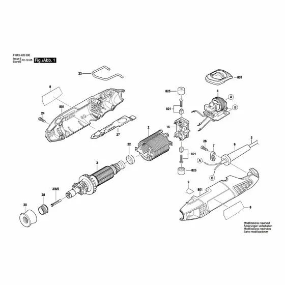 Dremel 4200 Spare Parts List Type: F 013 420 046