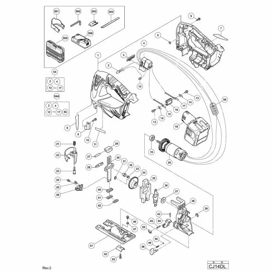 Hitachi CJ14DL Spare Parts List