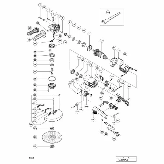 Hitachi G23UA2 Spare Parts List