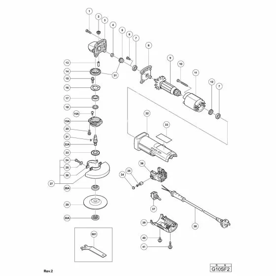 Hitachi G10SF2 Spare Parts List