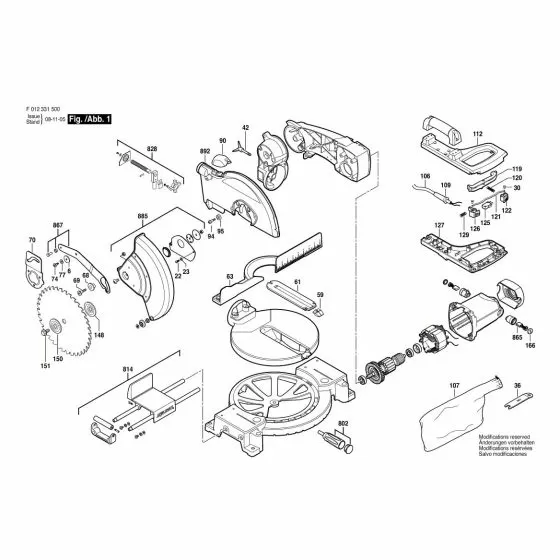 Skil 3315 Spare Parts List Type: F 012 331 500 115V USA