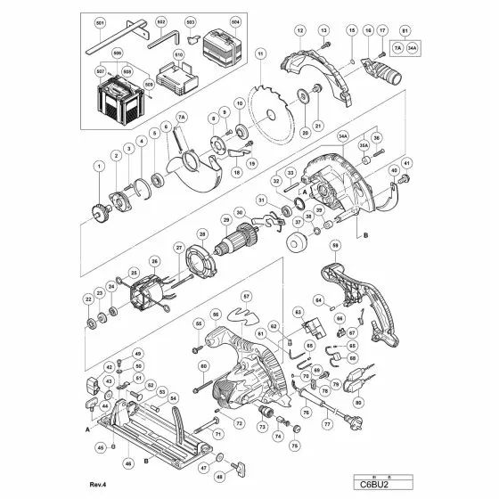 Hitachi C6BU2 Spare Parts List