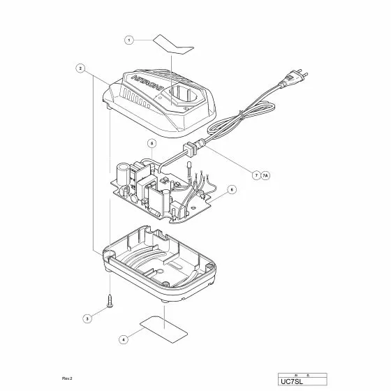 Hitachi UC7SL Spare Parts List