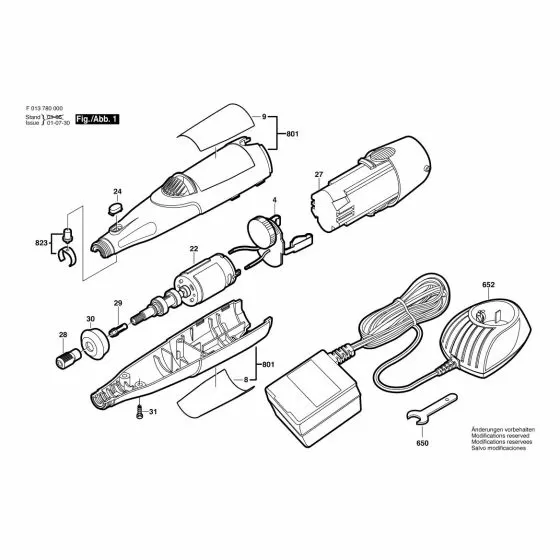 Dremel 780 Spare Parts List Type: F 013 780 000