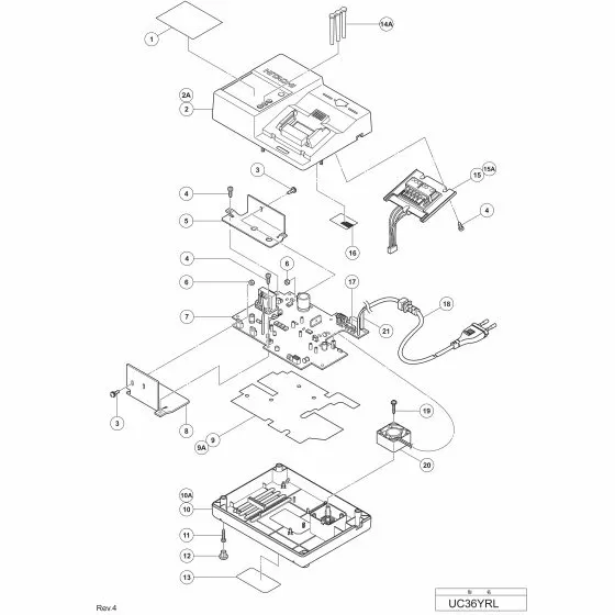 Hitachi UC36YRL Spare Parts List