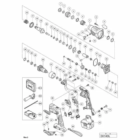 Hitachi DH14DL Spare Parts List