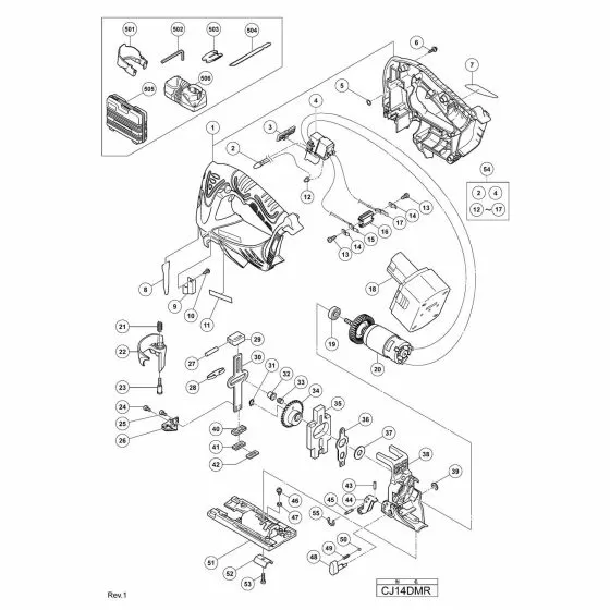 Hitachi CJ14DMR Spare Parts List