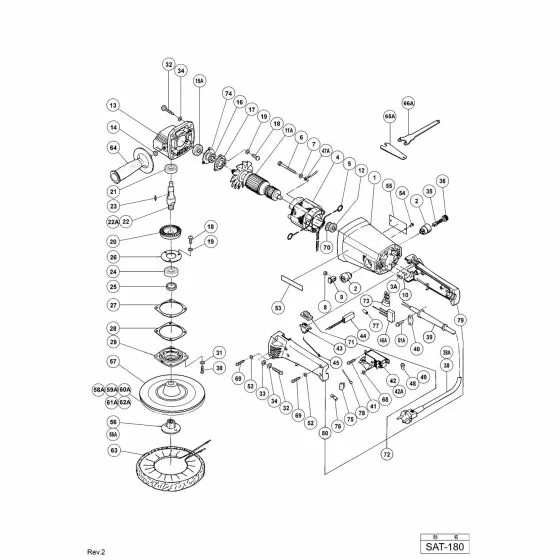 Hitachi SAT-180 Spare Parts List