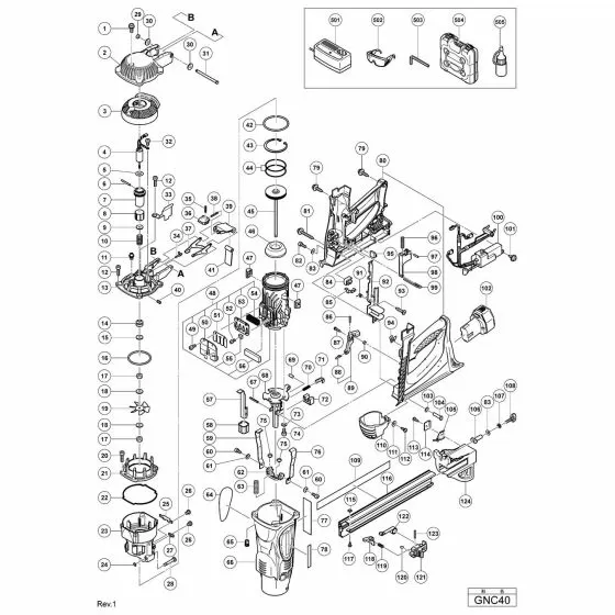 Hitachi GNC40 Spare Parts List