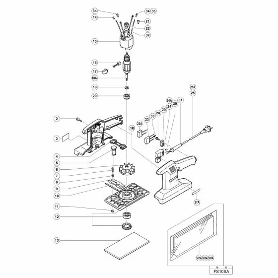 Hitachi FS10SA Spare Parts List