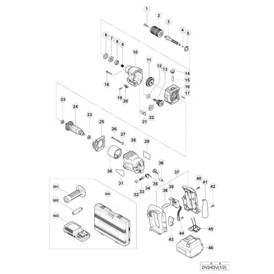 Hitachi DV24DV Spare Parts List