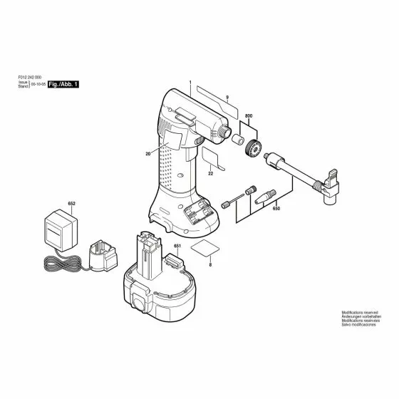 Skil 2420 Spare Parts List Type: F 012 242 000 12V USA