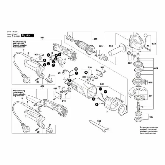 Skil 1047 Spare Parts List Type: F 015 104 713 230V GB