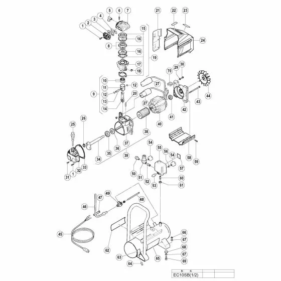 Hitachi EC10SB Spare Parts List