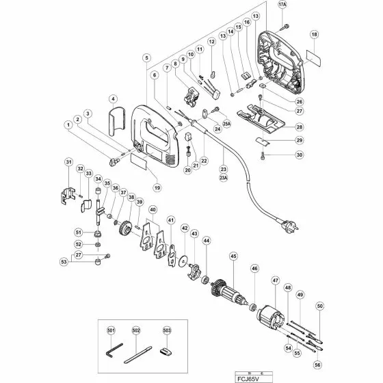 Hitachi FCJ65V Spare Parts List