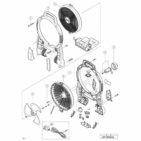 Hitachi FANUF18DSAL Spare Parts List