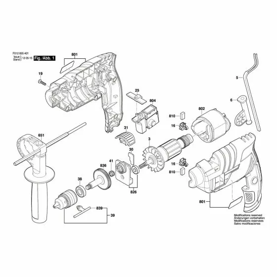 Skil 6554 Spare Parts List Type: F 012 655 402 220V BR