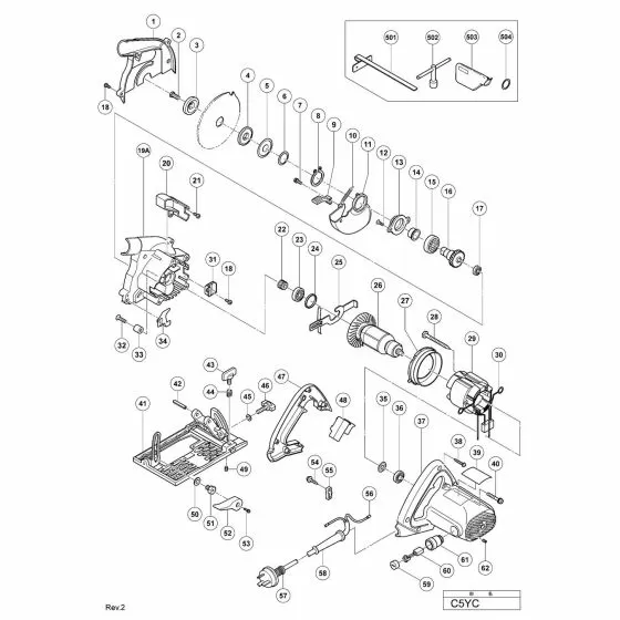 Hitachi C5YC Spare Parts List