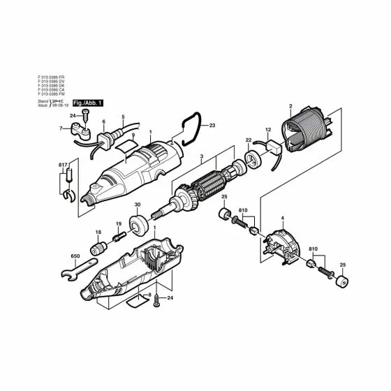 Dremel 0 Retaining snap ring 2 615 294 028 Spare Part Type: F 013 039 5