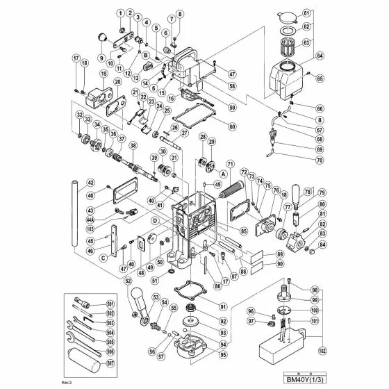 Hitachi BM40Y Spare Parts List