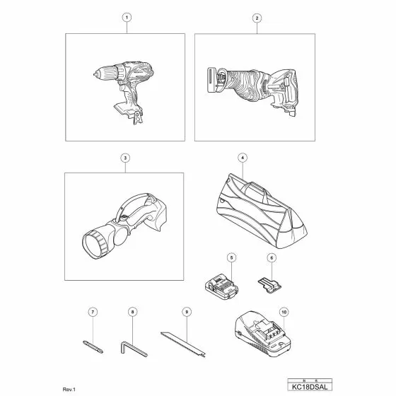 Hitachi KC18DSAL Spare Parts List