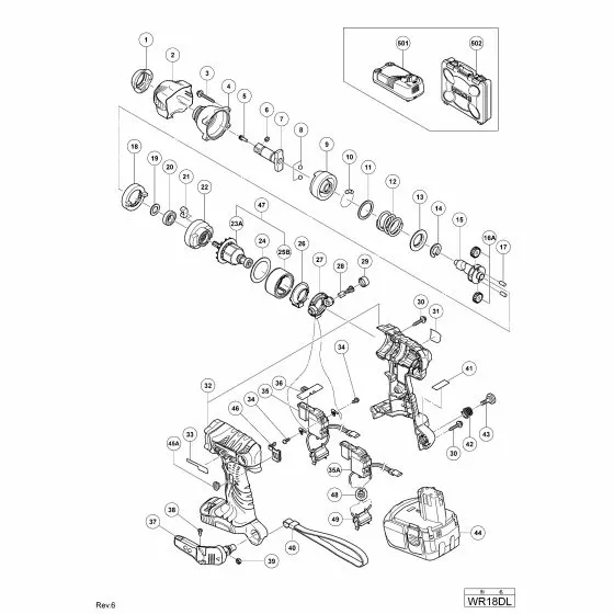 Hitachi WR18DL Spare Parts List