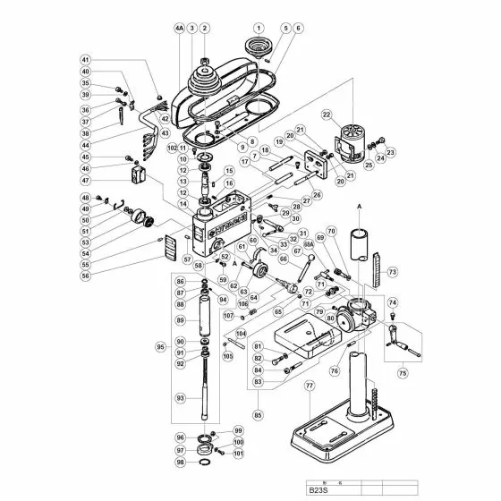 Hitachi B23S Spare Parts List