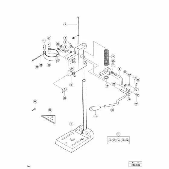 Hitachi D13-DS Spare Parts List