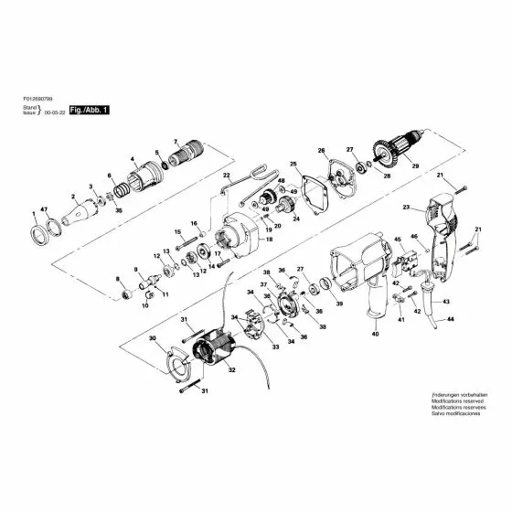 Skil 6907 Spare Parts List Type: F 012 690 799 120V USA