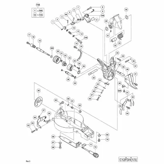 Hitachi C12FDH Spare Parts List