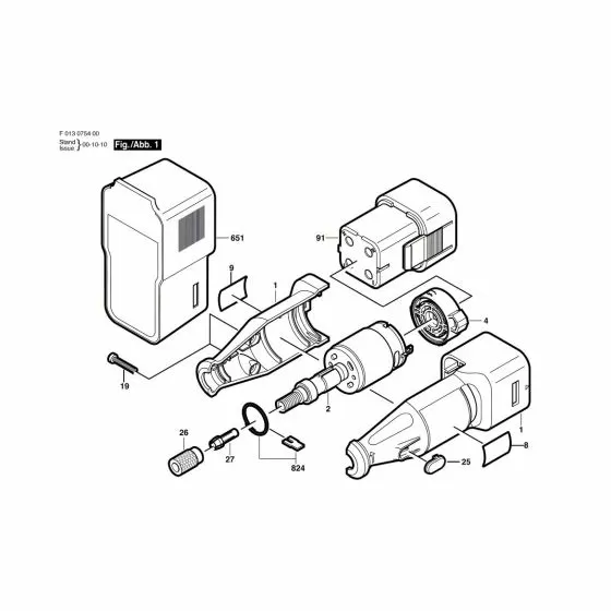 Dremel 754 Spare Parts List Type: F 013 075 400