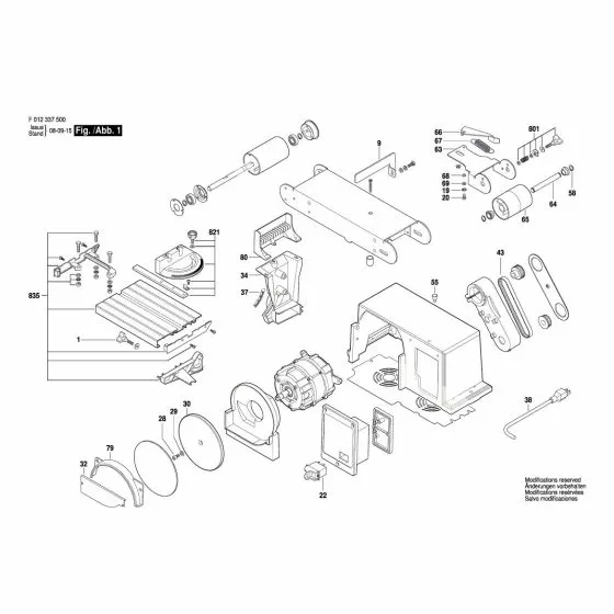 Skil 3375 Spare Parts List Type: F 012 337 500 120V USA