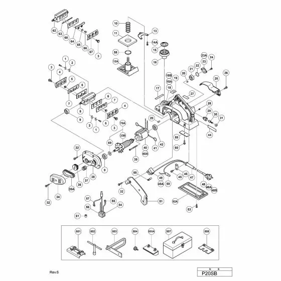 Hitachi P20SB Spare Parts List