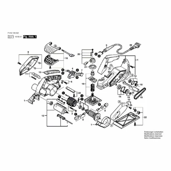 Skil 1555 Spare Parts List Type: F 012 155 548 220V AR