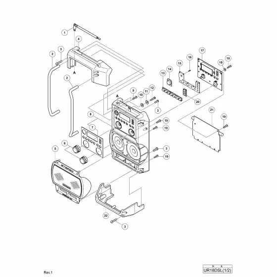 Hitachi UR18DSL Spare Parts List