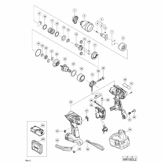 Hitachi WR18DL2 Spare Parts List